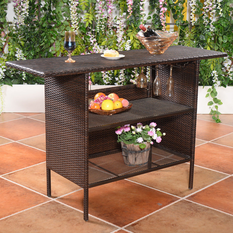Latitude Run® Rattan Bar Table Wayfair